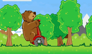 Bear on a Scooter Online Game